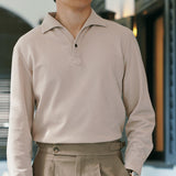 Men's Business Casual Long Sleeve Polo Shirt