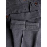 Men's British Casual High Waist Trousers Straight Leg Business Suit Pants