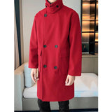 Men's Business Casual Suit Collar Light Mature Style Mid Length Coat