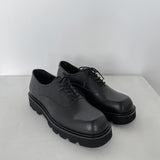 Men's Casual Lace-up Square Leather Shoes