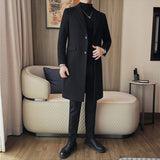 Men's Business Mid-length Casual Coat with Suit Collar