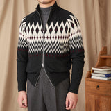 Wool Slim Stand Collar Knit Cardigan