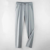 Men's Solid Color Straight Stretch Mid-rise Casual Pants