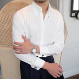 Wrinkle Resistant Slim Fit Long Sleeve White Shirt