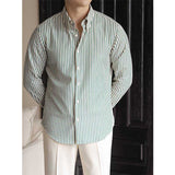 Men's British Vintage Business Casual Striped Shirt