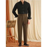 Paris Buckle High Waist Casual Business Slim Fit Trousers