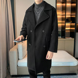 Men's Business Casual Suit Collar Light Mature Style Mid Length Coat