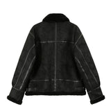 Loose-fitting Sherpa Suede Jacket