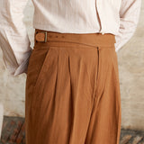 Summer Linen Cotton Breathable Thin High Waist Straight Pants