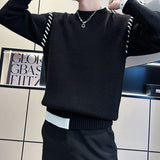 Men's Thickened Long Sleeve Fake Two Piece Knit Sweater