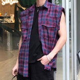 Vintage Check Sleeveless Shirt