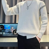 Men's Thickened Long Sleeve Fake Two Piece Knit Sweater