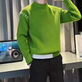 Men's Thickened Long Sleeve Fake Two Piece Knit Sweater