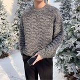 Autumn and Winter Solid Color Thickened Collarless Sweater