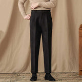 Brushed Retro Straight Warm Casual Trousers