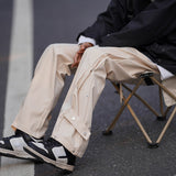 Button-Up Casual Straight-leg Jacket Pants