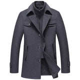 Autumn and Winter Men's Business Double Collar Button Warm Coat
