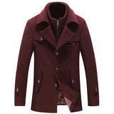 Autumn and Winter Men's Business Double Collar Button Warm Coat