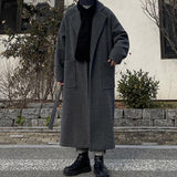 Solid Color Single-breasted Wool Mid-length Coat Above The Knee