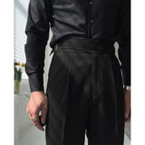 Retro High Waist Straight Business Casual Pants