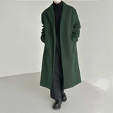 Solid Color Thickened Woolen Long Over-the-knee Coat