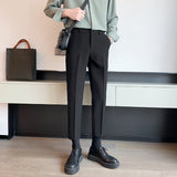 Men's Casual Business Cropped Straight Pants