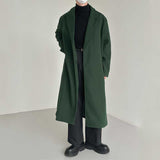 Solid Color Thickened Woolen Long Over-the-knee Coat