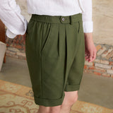 Linen Shorts Straight Pants