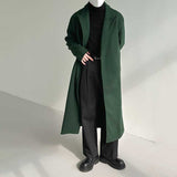 Solid Color Thickened Woolen Long Over-the-knee Coat