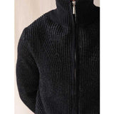 Mens Thickened Solid Color Warm Zipper Sweater