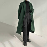 Solid Color Thickened Woolen Long Over-the-knee Coat