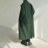 Solid Color Thickened Woolen Long Over-the-knee Coat