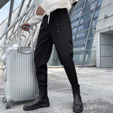 Men's Business Elastic Waist Breasted Suit Pants