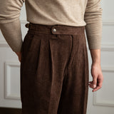 Vintage Corduroy Drape High Waist Pants