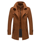 Autumn and Winter Men's Business Double Collar Coat