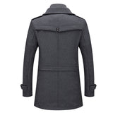 Autumn and Winter Men's Business Double Collar Coat