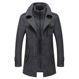 Autumn and Winter Men's Business Double Collar Coat