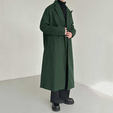 Solid Color Thickened Woolen Long Over-the-knee Coat