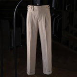 Paris Buckle Adjustable Straight Trousers