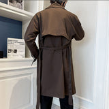 Lapel Solid Color Single-breasted Mid-length Over-the-knee Coat