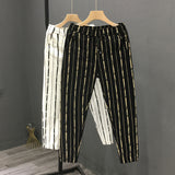 Men's Summer Small Feet Pants Casual Slim Striped Pants