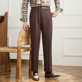 Men's Autumn And Winter Wool High Waist Straight Pants