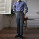 Business Slim Fit Vertical Striped Shirt