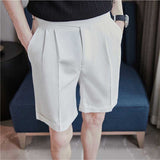 Men's Business British Casual Solid Color Summer Suit Shorts