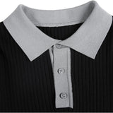 Men's Business Knitted Polo Collar Ice Silk Short-sleeved T-shirt