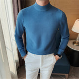 Men's Autumn and Winter Half Turtleneck Slim Business Knitted Sweater