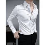 Solid Color Slim Fit Long Sleeve Shirt