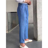 Men's Business Casual High Waisted Pants Slim Fit Trousers