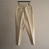 Mens Retro Casual Versatile Elastic Waist Wide Leg Pants