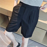 Men's Business British Casual Solid Color Summer Suit Shorts